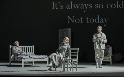 Helena Rasker as Erna, Sarah Wegener as Midwife, Christoph Pohl as Johannes (c) ROH, Clive Barda